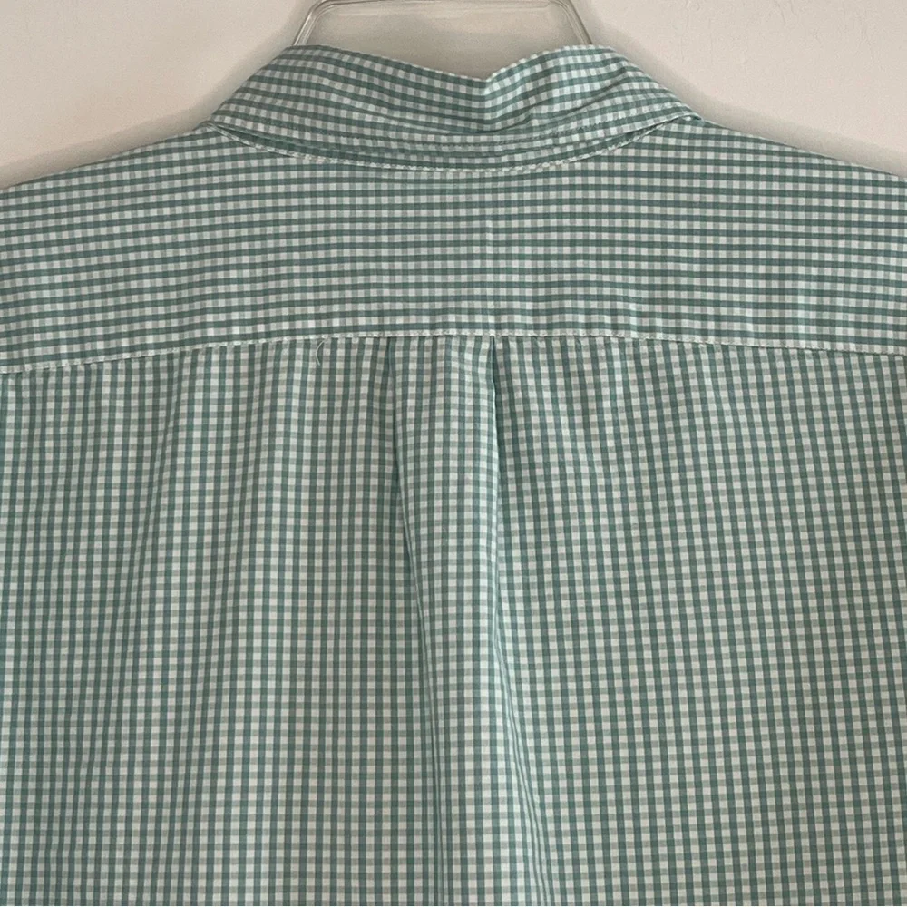J. Crew Secret Wash Organic Cotton Poplin Button Down Shirt For Men Gingham XL